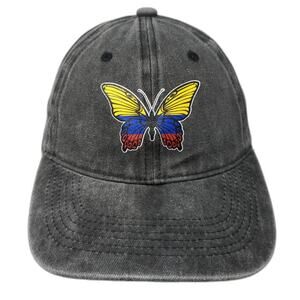 Butterfly Slideback Hat Gray One Size Adjustable Outdoor Vent Holes